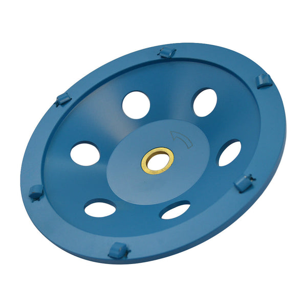 7" PCD Cup Wheel 1-4 Round 6 Segment 7/8- 5/8" Diamond Grinding Concrete Supreme