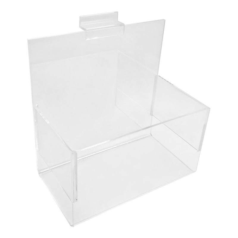 7'' x 4'' x 7'' Clear Acrylic Lucite Bin Holder Slatwall Display Rack Fixture