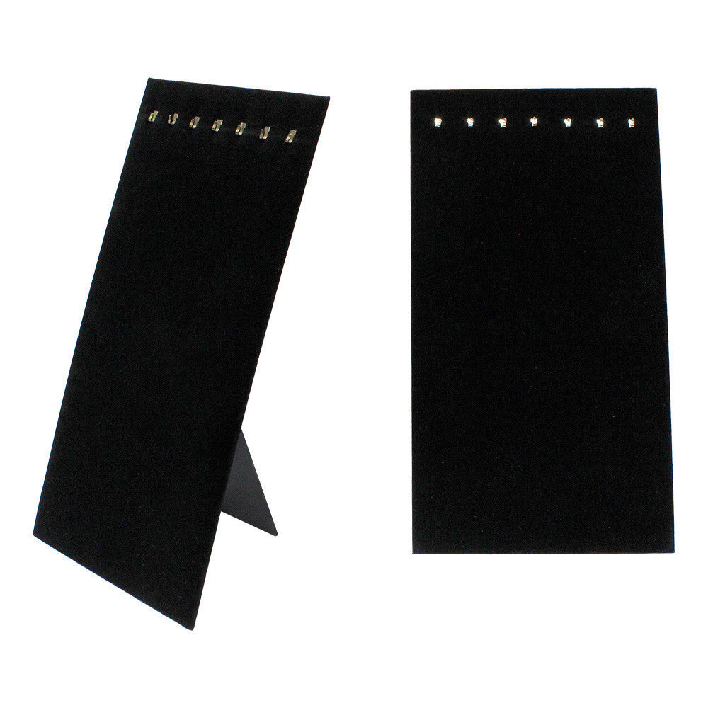 7-1/2''W x 14''H Black Velvet 7 Hook Easel Stand Necklace Chain Jewelry Display