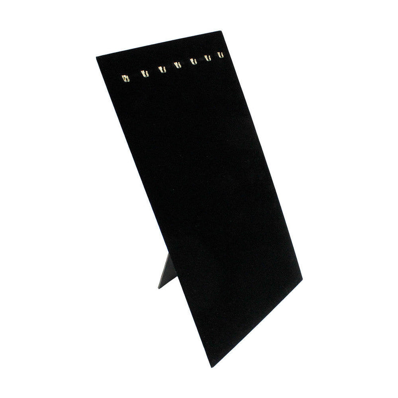 7-1/2''W x 14''H Black Velvet 7 Hook Easel Stand Necklace Chain Jewelry Display