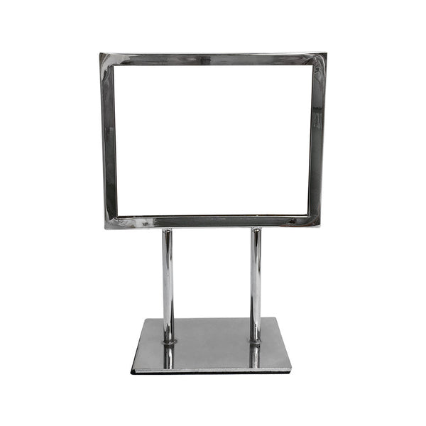 7-1/4'' x 5-3/4'' Counter Cardframe Display Clothes Rack Fixture Sign Holder Chrome Plated Steel