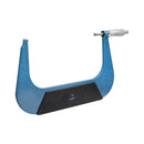 Precision outside micrometer with ratchet stop and carbide faces in protective case.