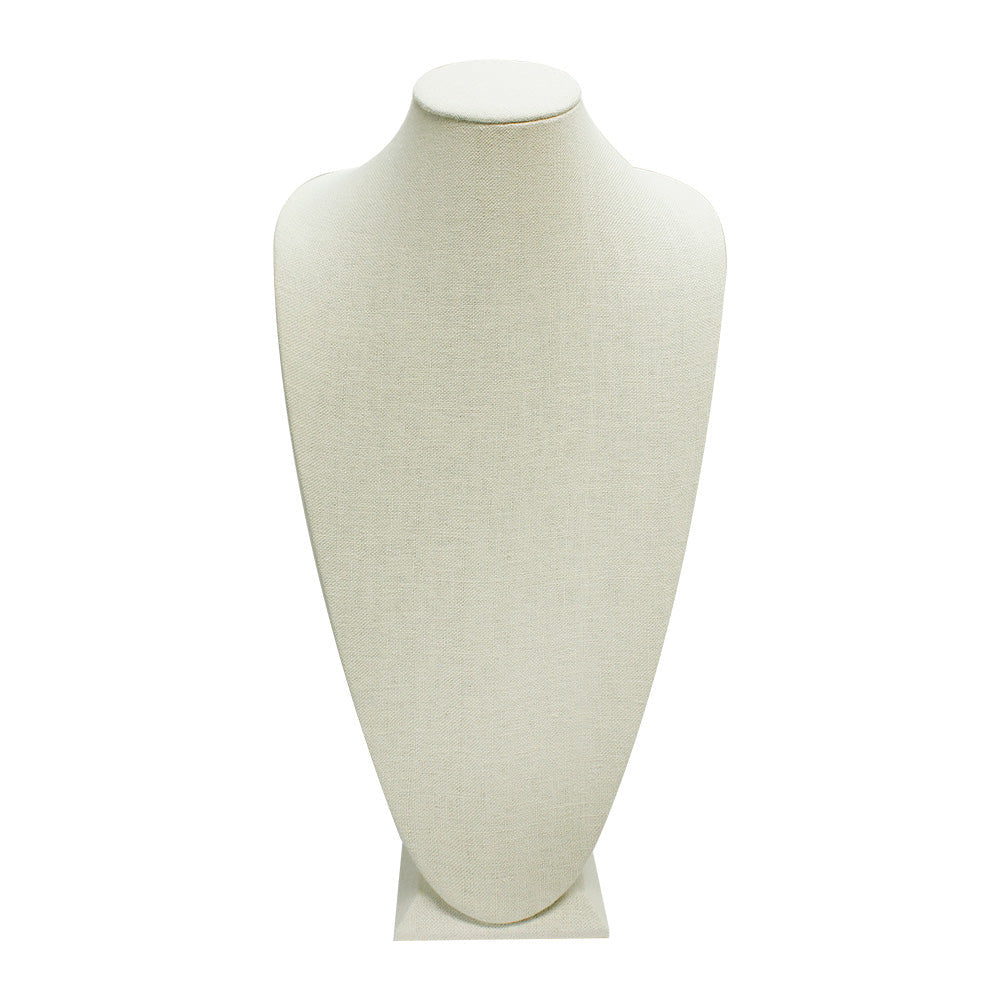 8"W x 17" Tall Linen Covered 3D Necklace Jewelry Display Bust Stand Freestanding Pendant Retail Jewelry