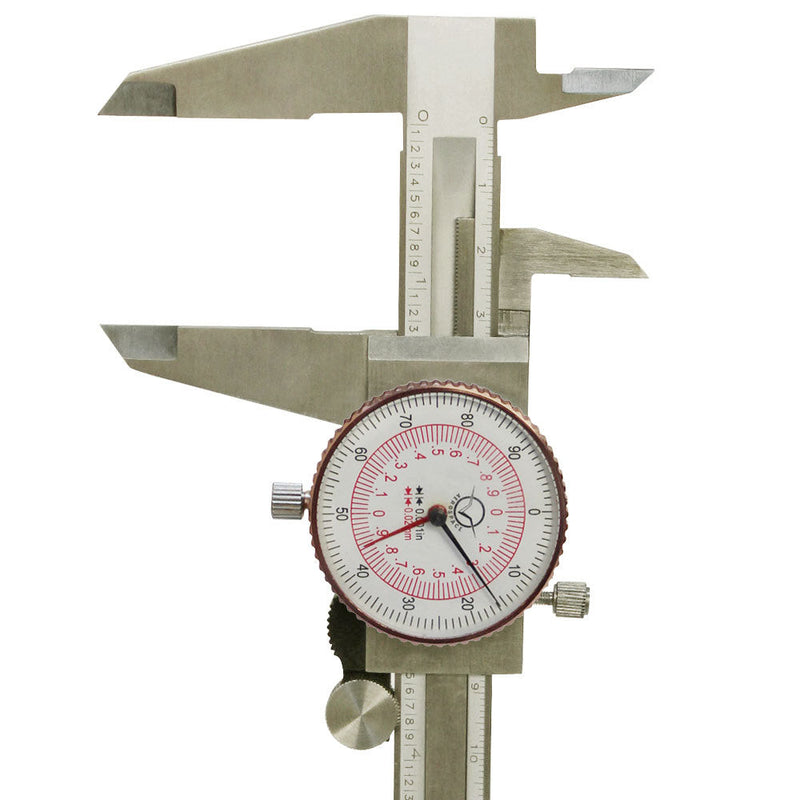 8"/ 200MM Dual Reading Dial Caliper Shockproof Scale Metric SAE Standard INCH