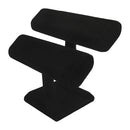 8''L x 7-1/4''H Black Velvet Double Oval T-Bar Jewelry Display Bracelet Holder