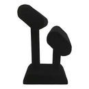 8''L x 7-1/4''H Black Velvet Double Oval T-Bar Jewelry Display Bracelet Holder