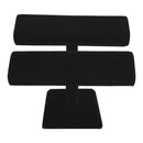 8''L x 7-1/4''H Black Velvet Double Oval T-Bar Jewelry Display Bracelet Holder