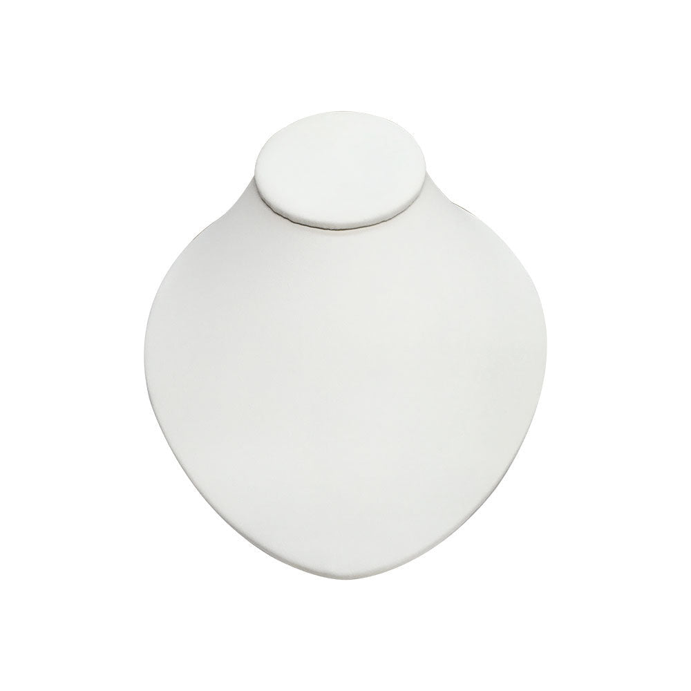 8-1/2''L x 7''W White Faux Leather Necklace Pendant Chain Link Jewelry Display Holder