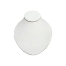 8-1/2''L x 7''W White Faux Leather Necklace Pendant Chain Link Jewelry Display Holder