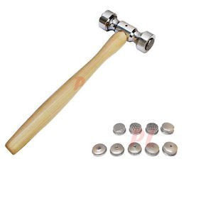 9 in 1 Interchangeable Heads Jeweler Hammer Mallet Jewelry Making Tool Texturing