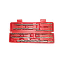 9-piece SDS Plus drill bit set in red storage case for concrete and masonry