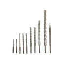 Concrete and masonry SDS drill bit kit with spiral bits in red case