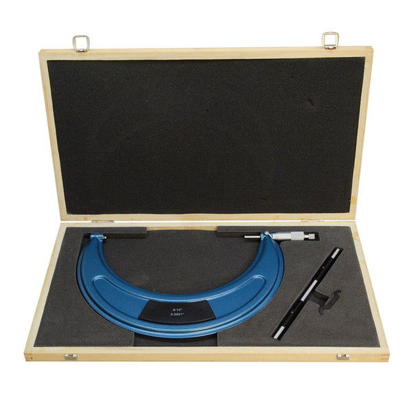 9-10'' Outside Micrometer Solid Metal Frame 0.0001'' Graduation Wooden Case