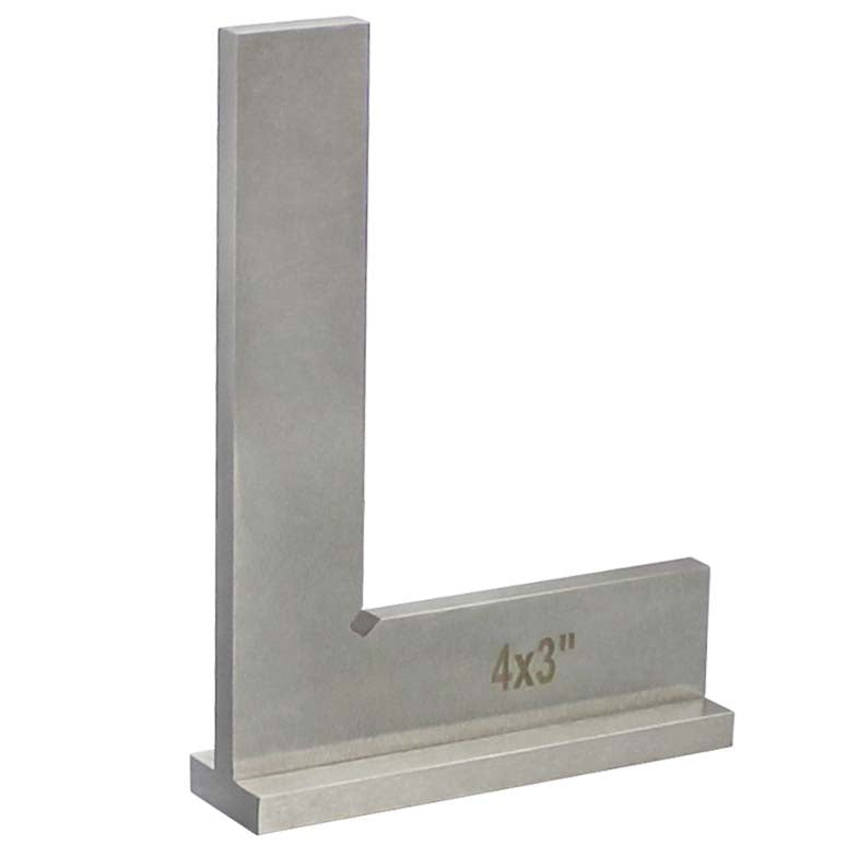 90 Degree Wide Base 4'' x 3" Machinists Work Shop Squares Steel Bevel Edge