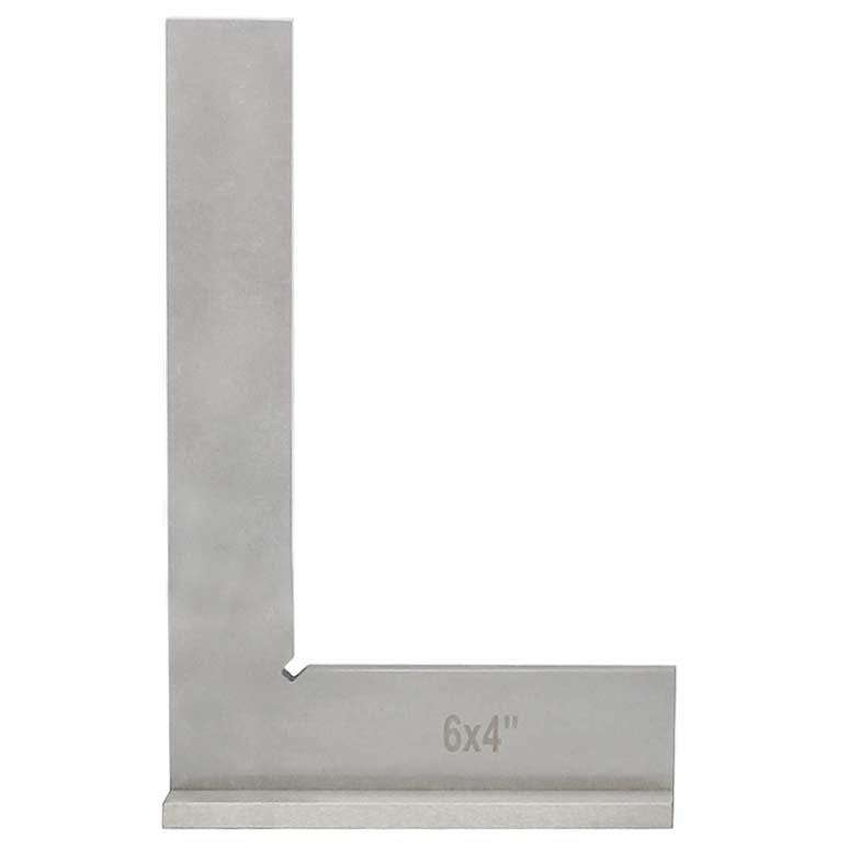 90 Degree Wide Base 6'' x 4" Machinists Squares Steel Bevel Edge