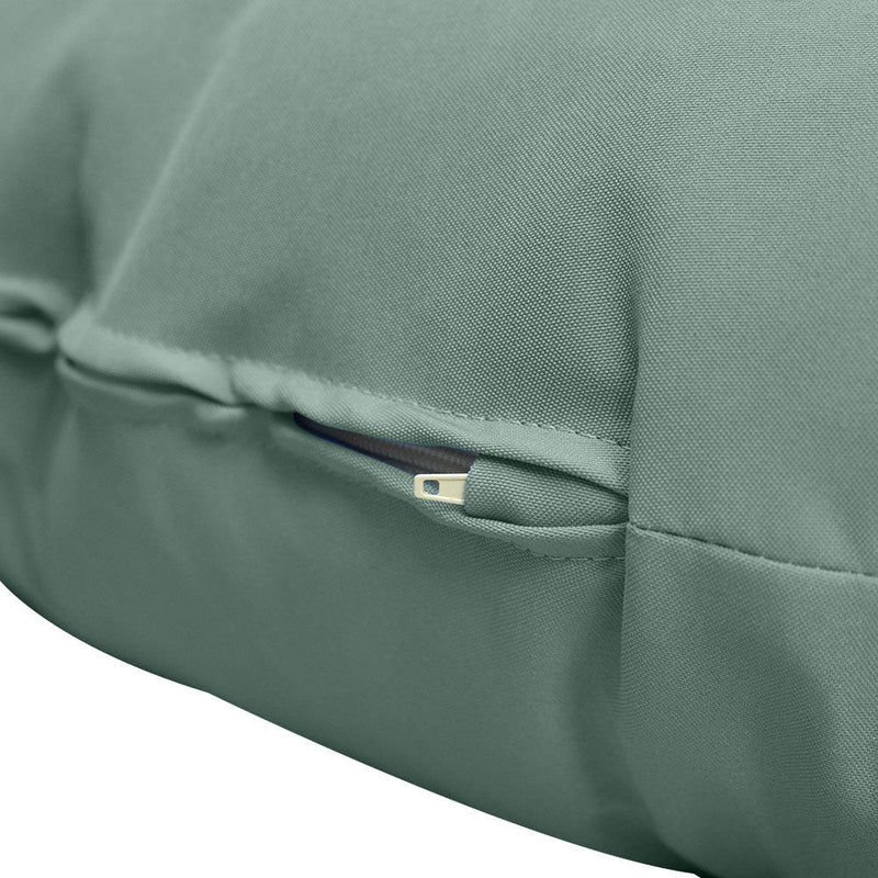Papasan cushion side view showing stitched seam on fabric