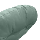 Papasan cushion side view showing stitched seam on fabric