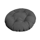 Top view of round papasan cushion, 48-inch diameter, thick padded design