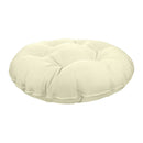 Side view of round papasan cushion, 48-inch diameter, thick padded design