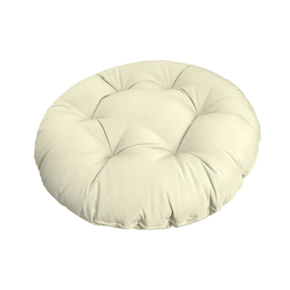 Top view of round papasan cushion, 48-inch diameter, thick padded design