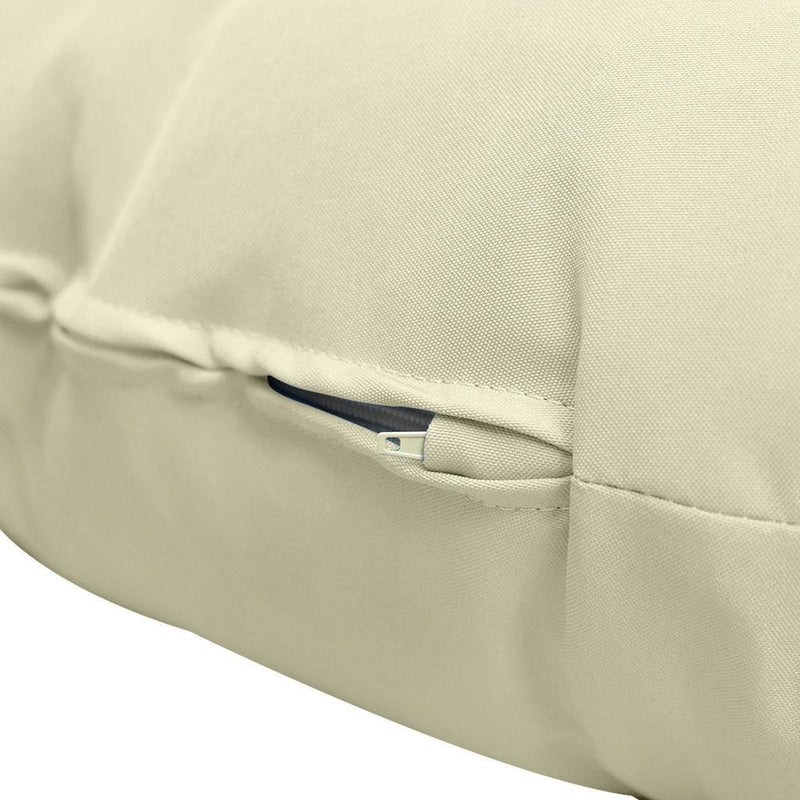 Papasan cushion side view showing stitched seam on fabric