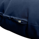 Papasan cushion side view showing stitched seam on fabric