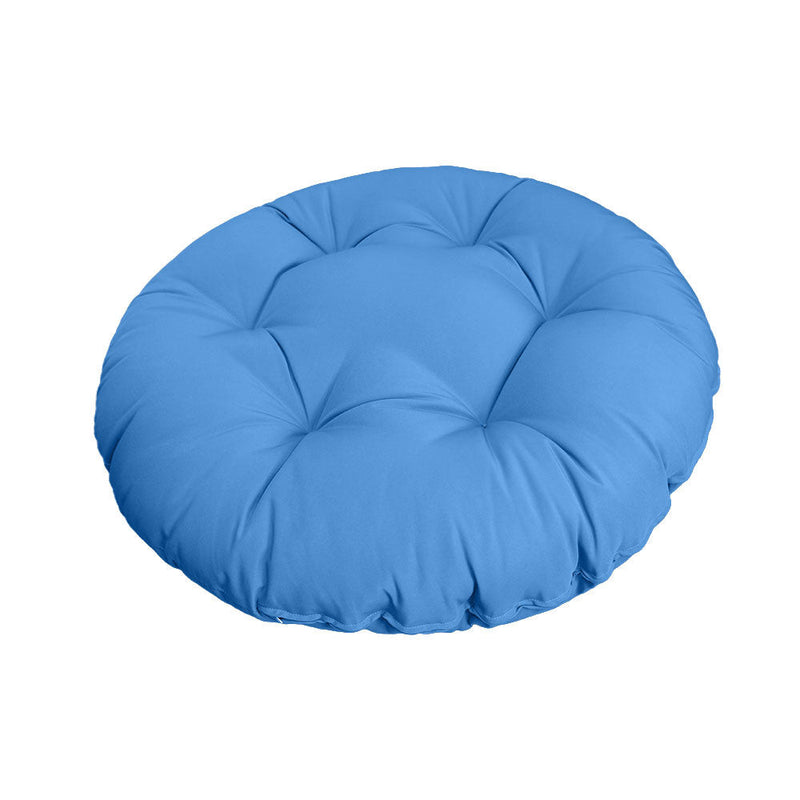 Top view of round papasan cushion, 44-inch diameter, thick padded design