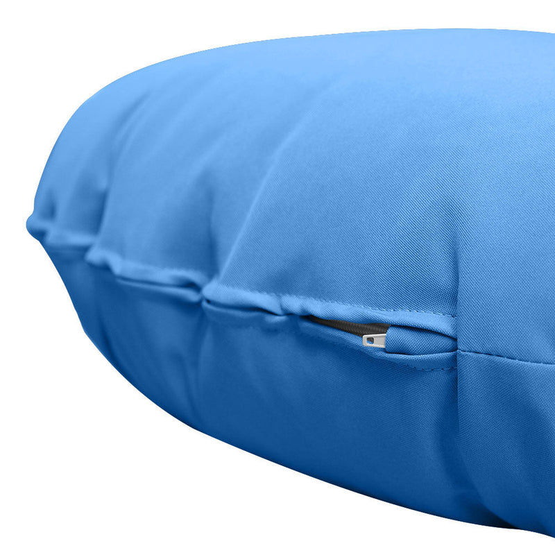 Papasan cushion side view showing stitched seam on fabric