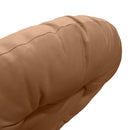 Papasan cushion side view showing stitched seam on fabric