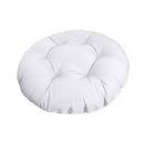 Top view of round papasan cushion, 44-inch diameter, thick padded design