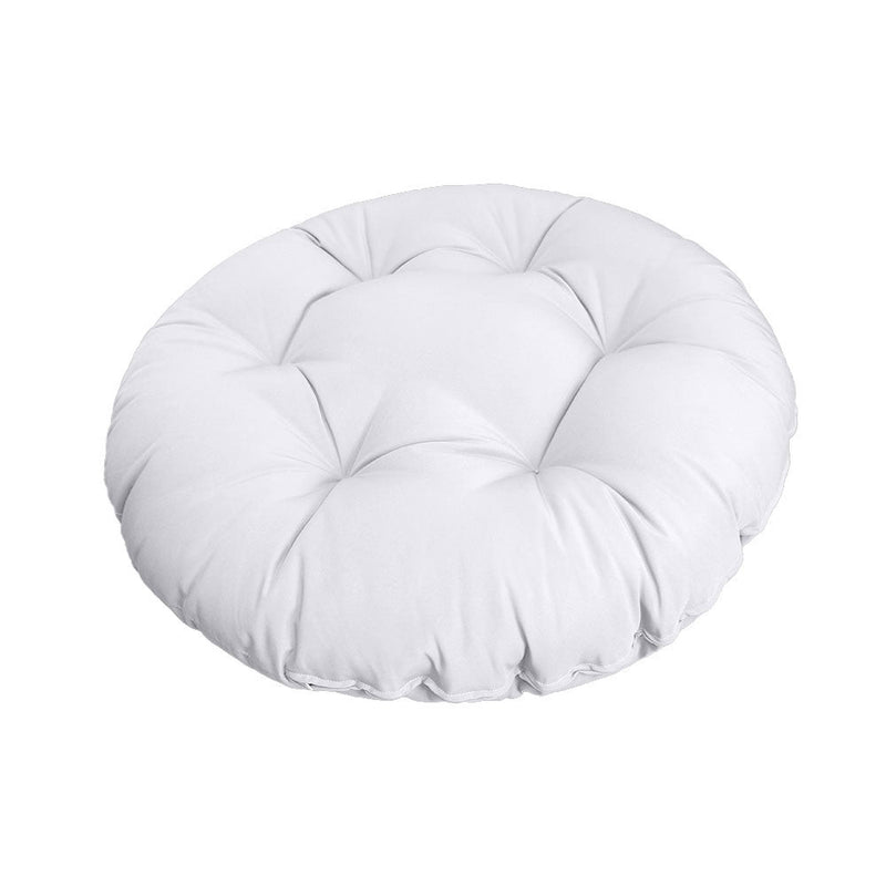  Top view of round papasan cushion, 48-inch diameter, thick padded design
