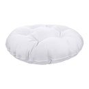 Side view of round papasan cushion, 48-inch diameter, thick padded design