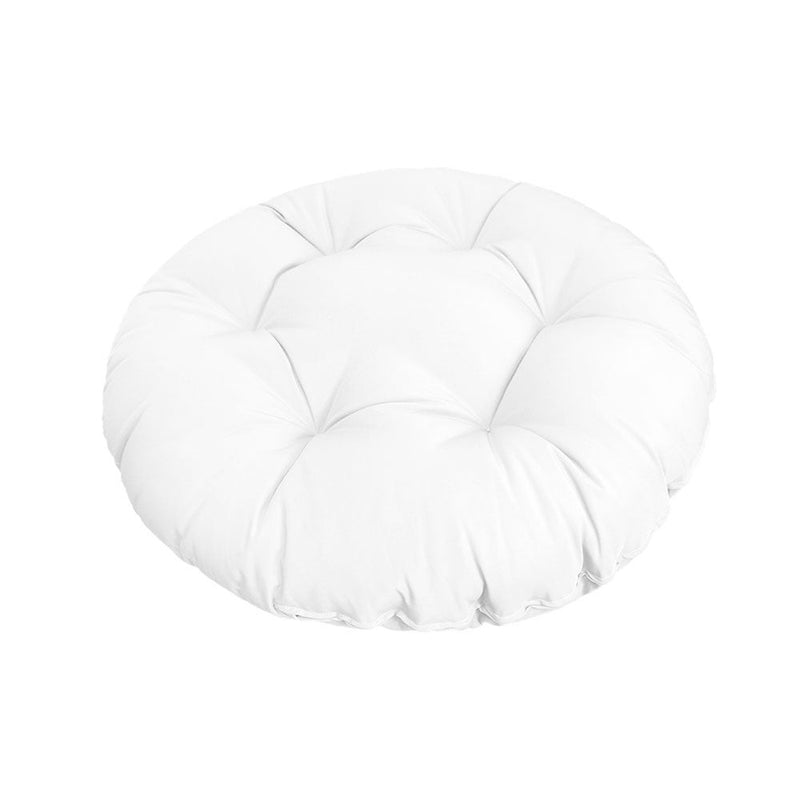Top view of round papasan cushion, 44-inch diameter, thick padded design