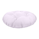 Side view of round papasan cushion, 44-inch diameter, thick padded design