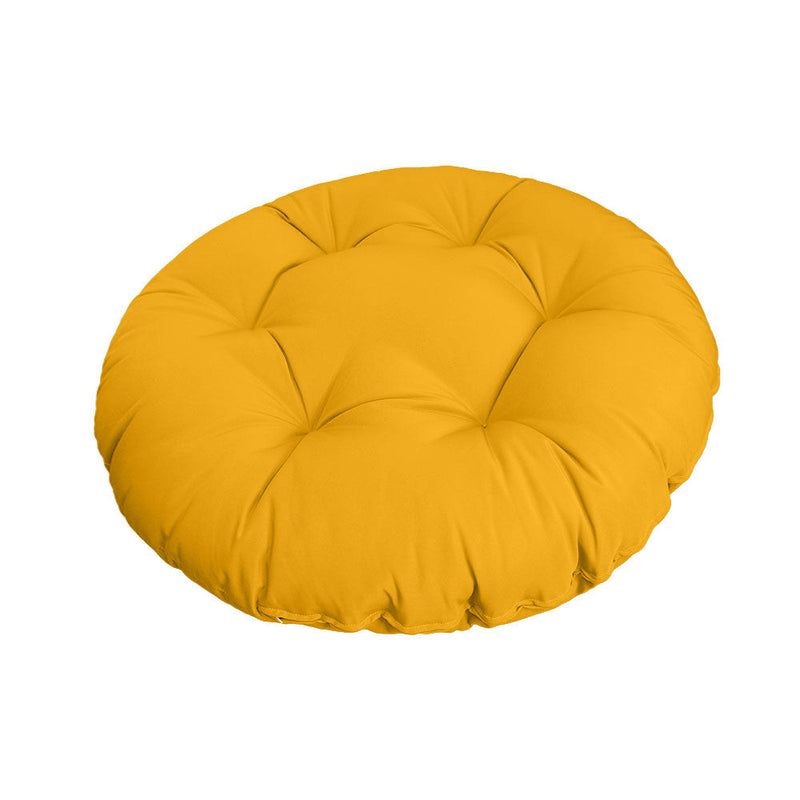 Top view of round papasan cushion, 44-inch diameter, thick padded design