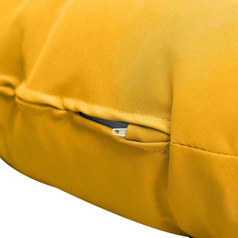 Papasan cushion side view showing stitched seam on fabric
