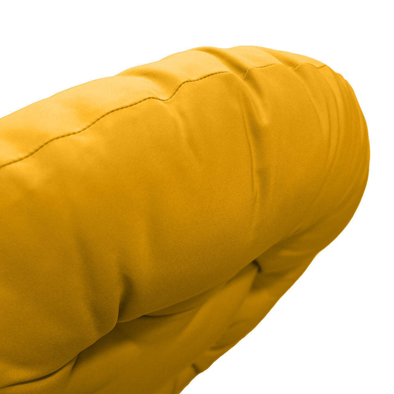 Papasan cushion side view showing stitched seam on fabric