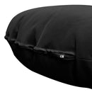 Papasan cushion side view showing stitched seam on fabric