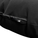  Papasan cushion side view showing stitched seam on fabric