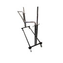 Adjustable Double Parrallel Bar Retail Rack Clothes Hanger w- Swivel Wheels Lock