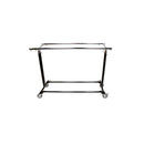 Adjustable Double Parrallel Bar Retail Rack Clothes Hanger w- Swivel Wheels Lock