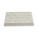 Beige Linen Wrapped 8" x 4" Cufflink Ring Tray 18 Slot Jewelry Store Pawn Shop Display