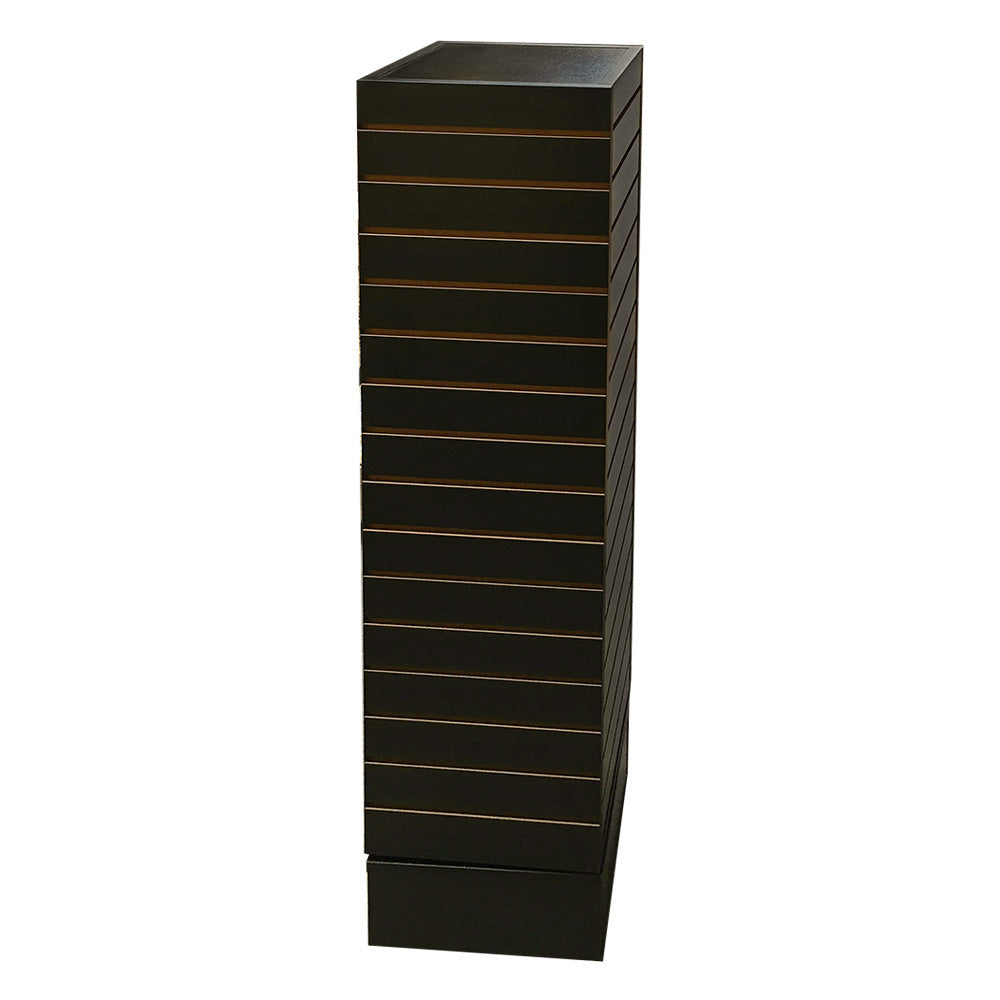 BLACK 12'' x 12'' x 54'' Revolving Slatwall Floor Display Rotating 4 Sided Retail Fixture