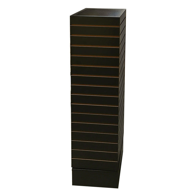 BLACK 12'' x 12'' x 54'' Revolving Slatwall Floor Display Rotating 4 Sided Retail Fixture