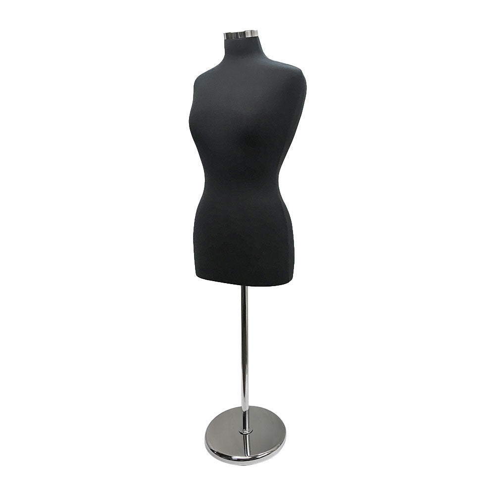 Black 22''-43''H Adjustable Female Mannequin Dress Form Neck Block With Base