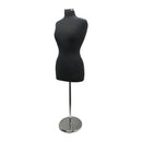 Black 22''-43''H Adjustable Female Mannequin Dress Form Neck Block With Base