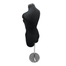 Black 22''-43''H Adjustable Female Mannequin Torso Form Neck Block With Chrome Base
