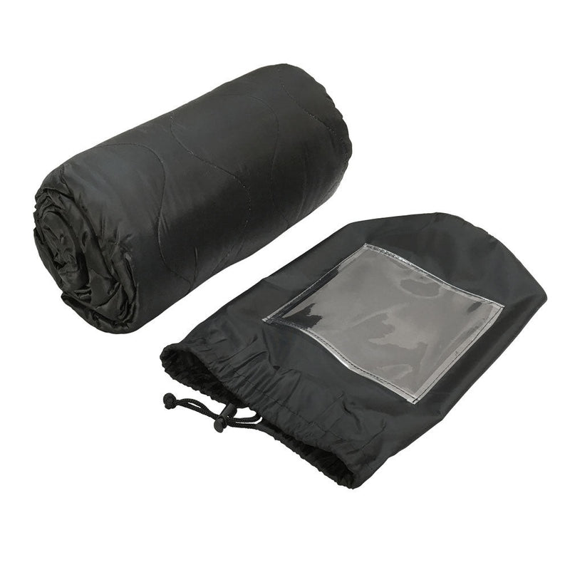 BLACK 86''L x 58''W G.I Style Poncho Liner Blanket Sleeping Bag Liner Rip-Stop Nylon w- Pouch