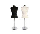 Black Adjustable Female Mannequin Blouse Form Neck Block With Chrome Base
