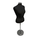 Black Adjustable Female Mannequin Blouse Form Neck Block With Chrome Base